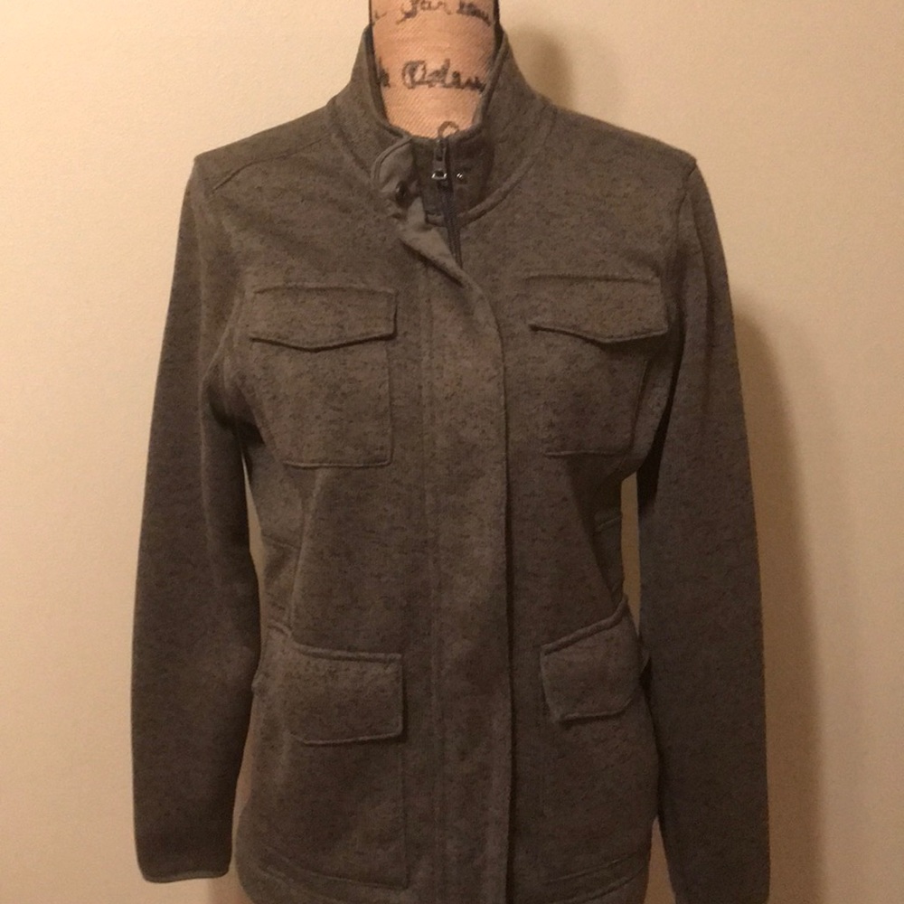 Jacket heather olive green. Eddie Bauer. Large